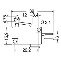 Deviatore miniatura leva corta compatto resistente per automazione e controllo impianti elettrici