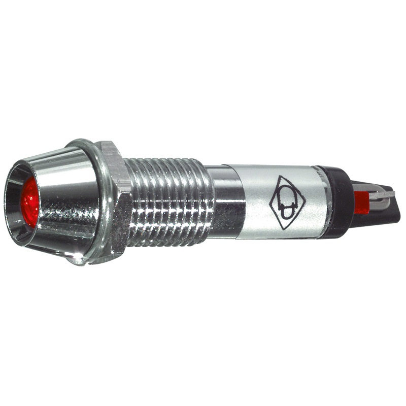 Segnalatore neon incassabile verde 220 V compatto per impianti elettrici sicurezza e controllo