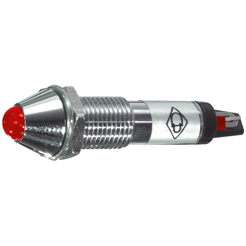 Segnalatore neon conico rosso 220 V alta visibilità per pannelli elettrici industriali