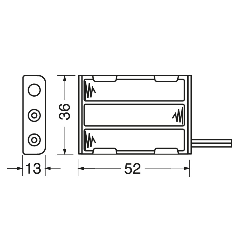 Portabatterie 3 ministilo con fili pre-collegati design compatto per alimentazione elettrica portatile
