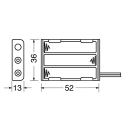 Portabatterie 3 ministilo con fili pre-collegati design compatto per alimentazione elettrica portatile