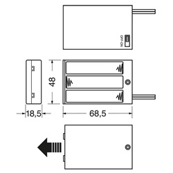 Portabatteria 3 pile stilo compatto resistente per applicazioni elettriche