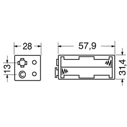 Portabatteria 4 pile stilo resistente installazione rapida applicazioni elettriche