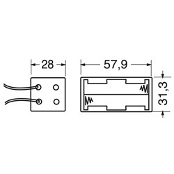 Portabatteria 4 pile stilo con fili, compatto, resistente, per installazioni elettriche affidabili