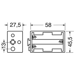 Portabatteria 6 pile stilo compatto resistente per dispositivi elettrici portatili