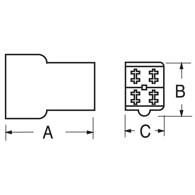 Blocco connessione 4 poli connettori maschio Fast installazione rapida impianti elettrici standard