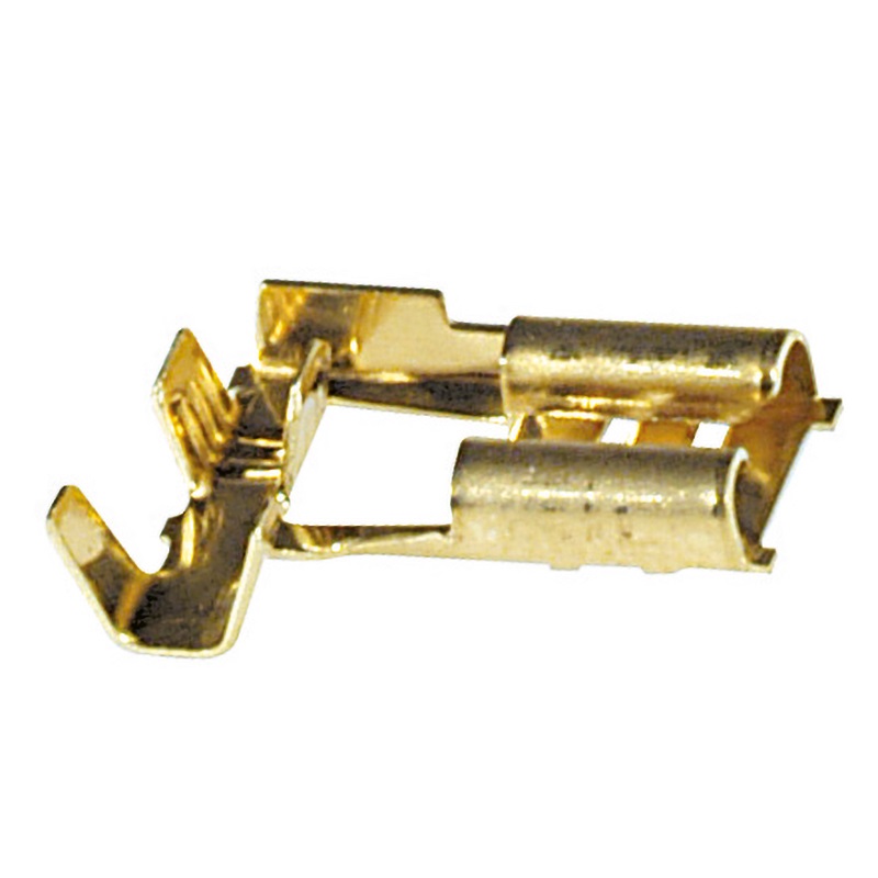 Faston femmina angolato ottone passo 6,35 mm connessioni elettriche rapide affidabili installazione spazi ridotti