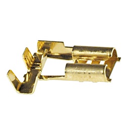 Faston femmina angolato ottone passo 6,35 mm connessioni elettriche rapide affidabili installazione spazi ridotti