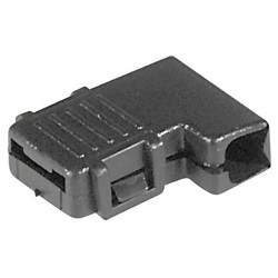 Copri faston angolo 6,35 mm nero isolante resistente per impianti elettrici