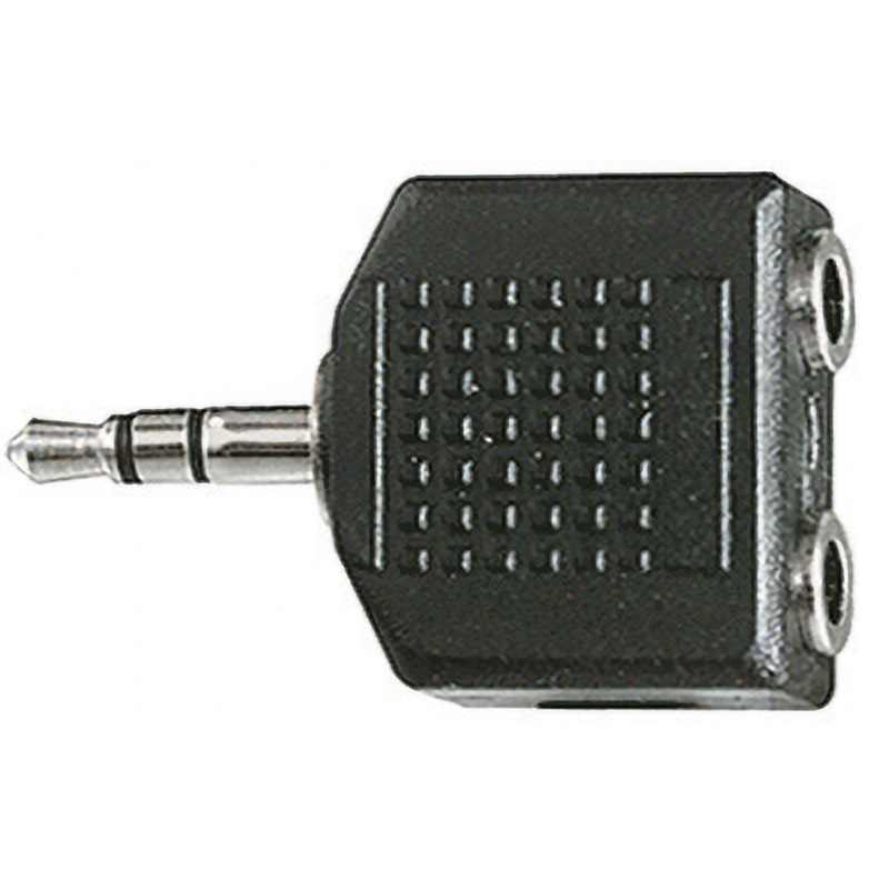 Adattatore stereo 3,5 mm doppia presa compatto robusto per impianti audio
