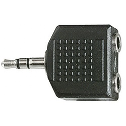 Adattatore stereo 3,5 mm doppia presa compatto robusto per impianti audio