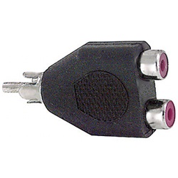 Adattatore spina RCA doppia presa per connessioni audio video, design compatto, materiali qualità, uso domestico e professionale