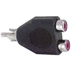 Adattatore spina RCA doppia presa per connessioni audio video, design compatto, materiali qualità, uso domestico e professionale