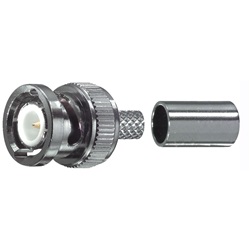 Spina BNC crimpata 75 ohm per cavi coassiali UG1789, connessioni video e RF professionali