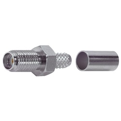 Presa SMA a crimpare RG58/U con schermatura metallica per trasmissione dati e segnali RF, installazione rapida e connessione stabile professionale
