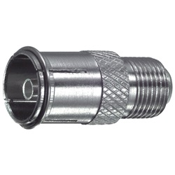 Adattatore coassiale tipo F connettore maschio/femmina metallo per impianti TV e satellitari