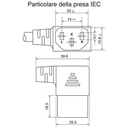 Cavo alimentazione SCK spina C13 90 cm 3x0,75 mm² per uso domestico e professionale