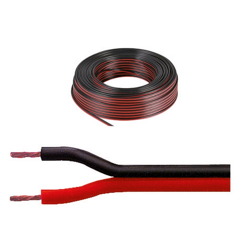 Piattina elettrica bicolore rosso/nera 2x0,35 mm² cablaggio ordinato impianti elettrici professionali