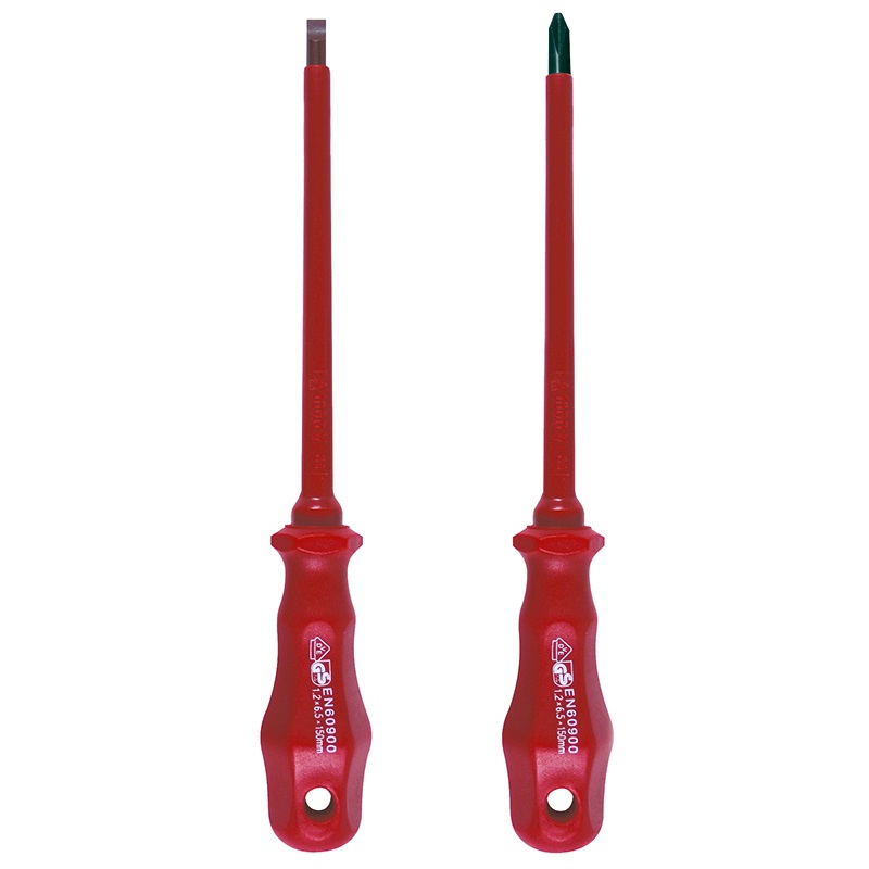 Kit 2 giraviti isolati 1000V manici ergonomici per lavori elettrici professionali