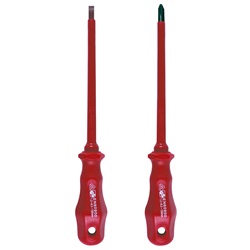 Kit 2 giraviti isolati 1000V manici ergonomici per lavori elettrici professionali