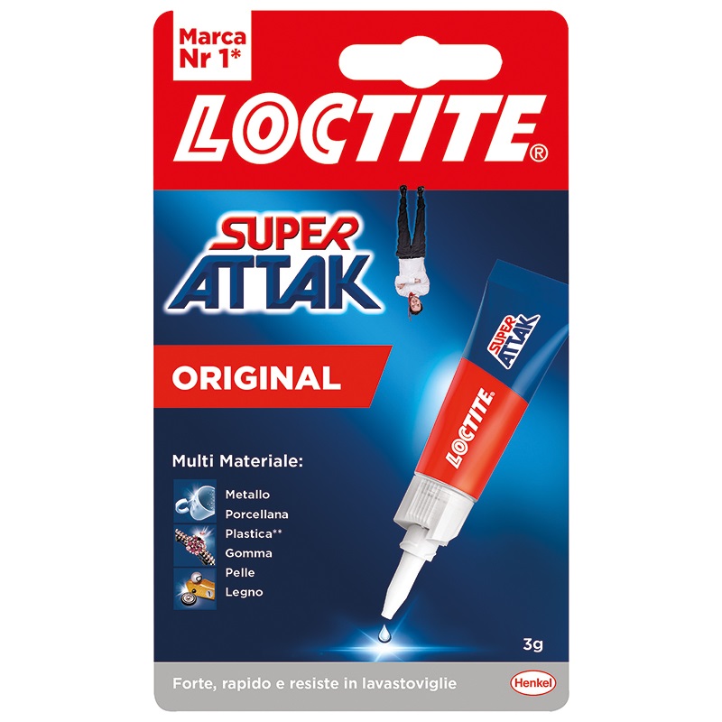 Colla adesiva SUPER ATTAK ORIGINAL PLUS 3g presa rapida fissaggio resistente per settore elettrico