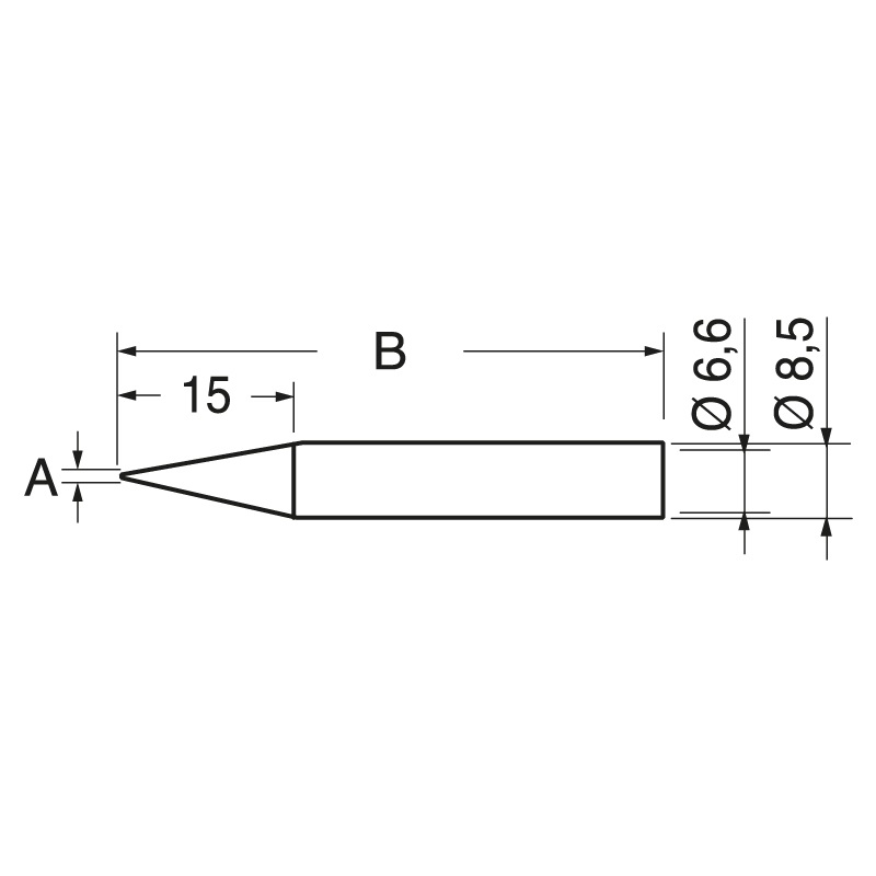 Punta di ricambio ERSA 0,8 mm per saldatura di precisione componenti elettronici compatibile saldatori Ersa