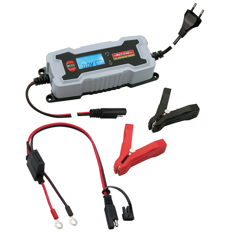 Caricabatterie intelligente DC 6V/12V con protezione sovraccarichi per veicoli auto