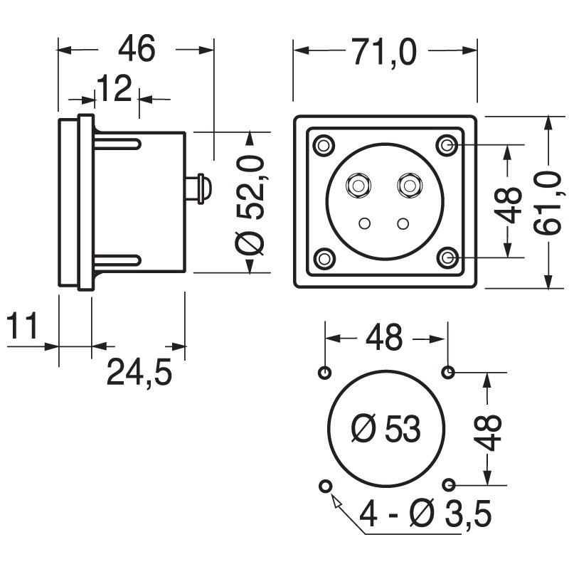 Strumento misurazione compatto 70x60 mm alta precisione uso industriale e domestico