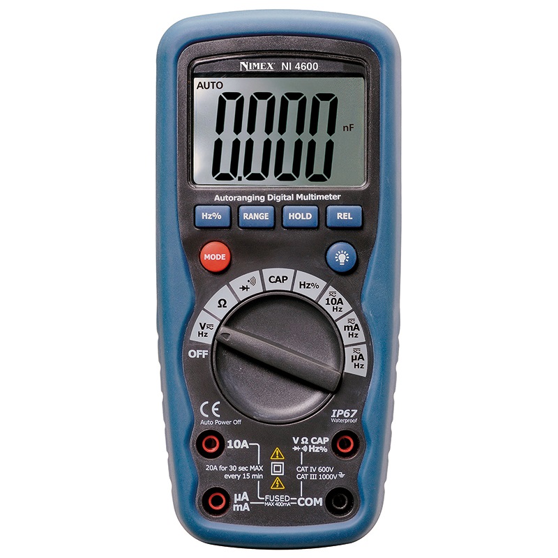 Multimetro digitale autorange NI 4600 misure precise tensione corrente resistenza per elettricisti e manutenzione impianti elettrici