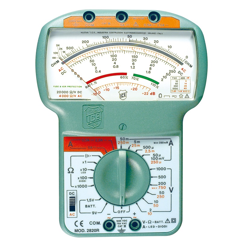 Multimetro analogico 2820R precisione corrente tensione resistenza uso industriale e domestico