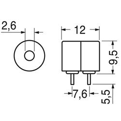 Buzzer magnetico 12 mm 12 V DC 80 dB segnalazione acustica impianti elettrici sicurezza