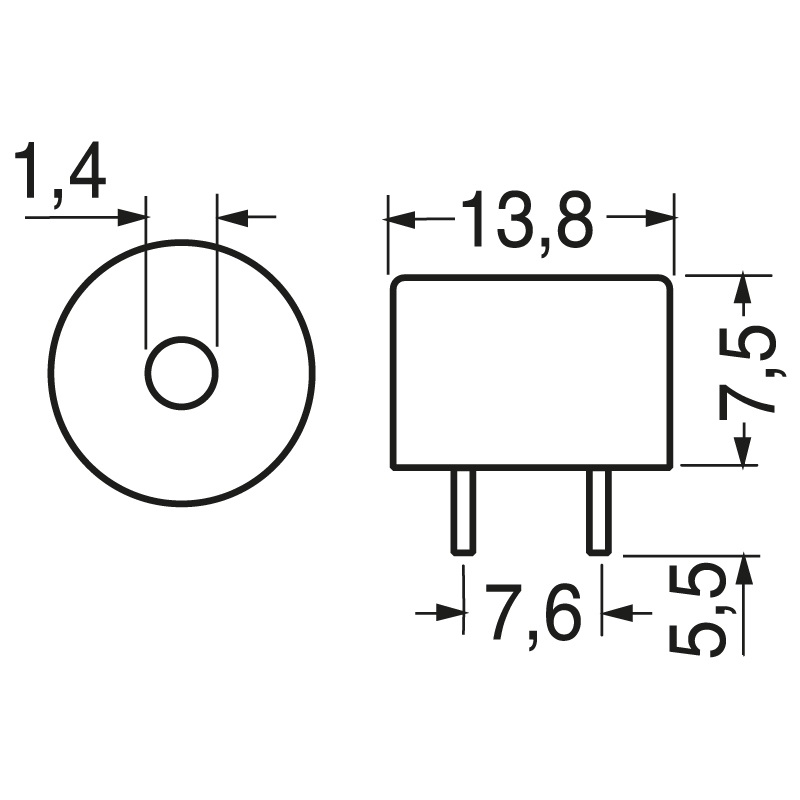 Buzzer piezoelettrico 14 mm 12 V DC 85 dB segnale acustico per impianti elettrici