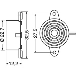 Buzzer piezoelettrico circolare 23mm 12V DC 85dB segnalazione acustica industriale e domestica