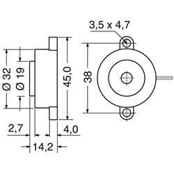 Buzzer piezoceramico 32 mm 12 V DC 90 dB segnale acustico affidabile per impianti elettrici