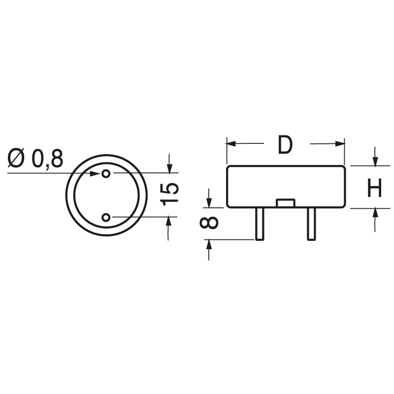 Buzzer piezoceramico 23 mm 12 V DC 85 dB segnalazione acustica elettrica robusto compatto