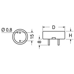Buzzer piezoceramico 23 mm 12 V DC 85 dB segnalazione acustica elettrica robusto compatto