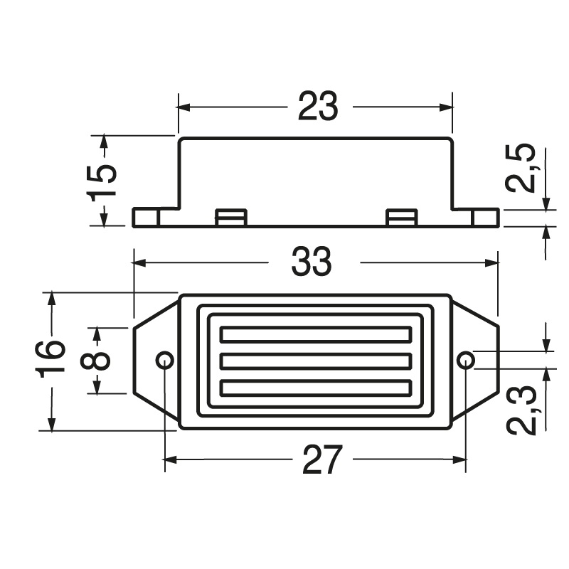 Buzzer meccanico 23 mm 24 VDC 75 dB segnalazione acustica impianti elettrici