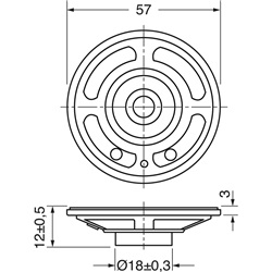 Speaker Mylar 57 mm 0,25W 8 ohm qualità audio compatto per applicazioni elettroniche