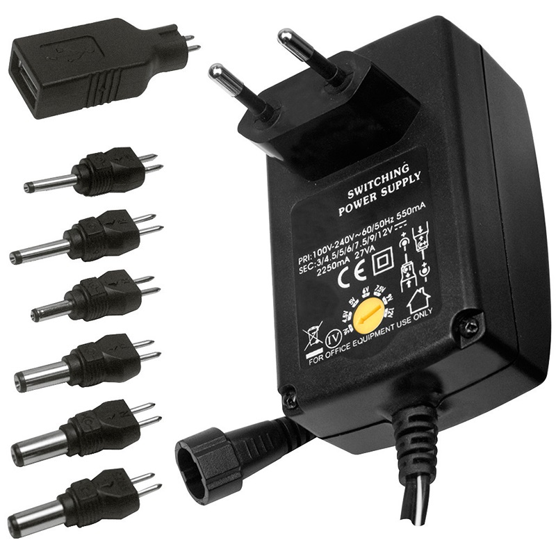 Alimentatore switching 27W uscita regolabile 3-12V CC compatto per applicazioni elettriche affidabili