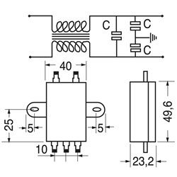 Filtro antidisturbo EMI/EMC 6A compatto per impianti elettrici e sistemi comunicazione