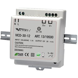 Alimentatore switching 60W 24V uscita singola montaggio guida DIN per impianti elettrici professionali