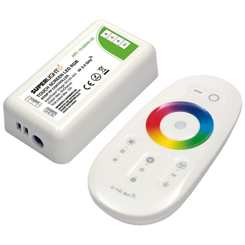 Controllo LED RGB 6A con radiocomando integrato per illuminazione residenziale e commerciale