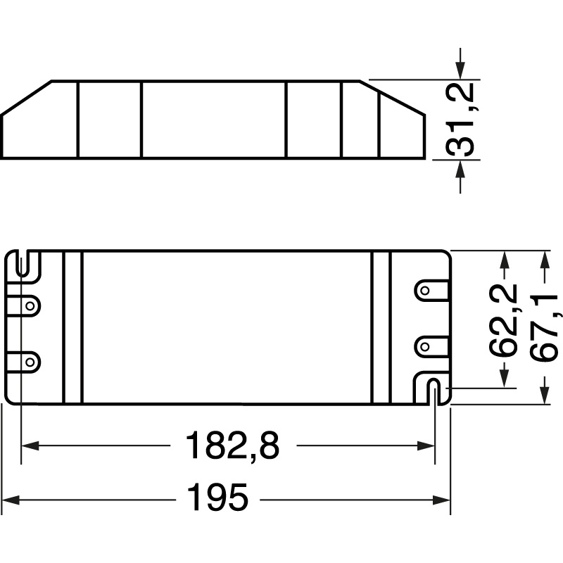 Driver LED Slim 150W 24Vcc morsetti per illuminazione industriale e commerciale alta efficienza