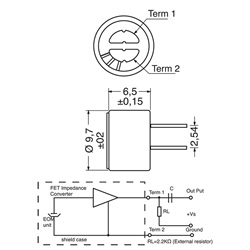 Capsula microfonica omnidirezionale 9,7 mm alta sensibilità per audio professionale