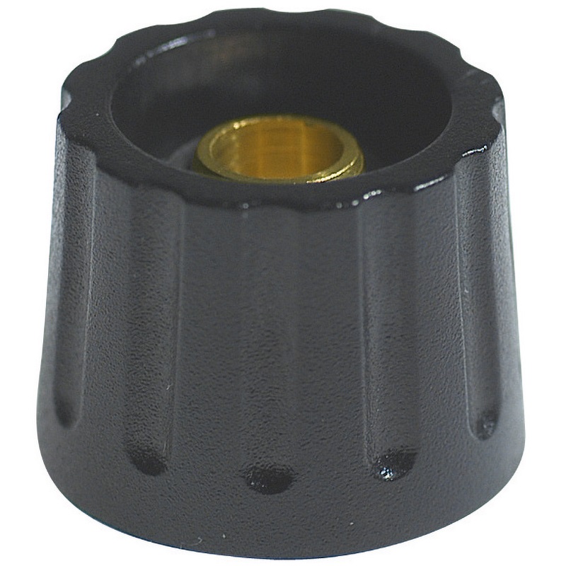 Manopola compatta nera 22x17 mm per comando preciso mandrini passanti uso elettrico professionale