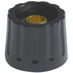 Manopola compatta nera 22x17 mm per comando preciso mandrini passanti uso elettrico professionale