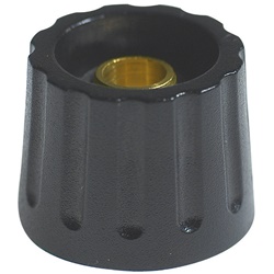 Manopola compatta nera 22x17 mm per comando preciso mandrini passanti uso elettrico professionale