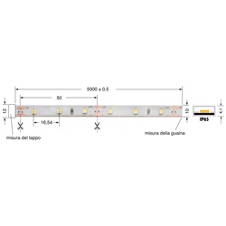 Striscia LED 5W/m 12V IP65 flessibile resistente acqua polvere per interni ed esterni