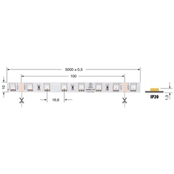 Striscia LED RGB 14,4W/m 24V IP20 per illuminazione interna decorativa e ambientale