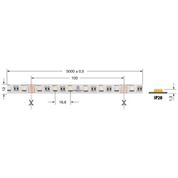 Striscia LED 19,2W/m RGBBC24VIP20 alta efficienza flessibile per interni ed esterni